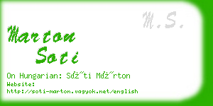 marton soti business card